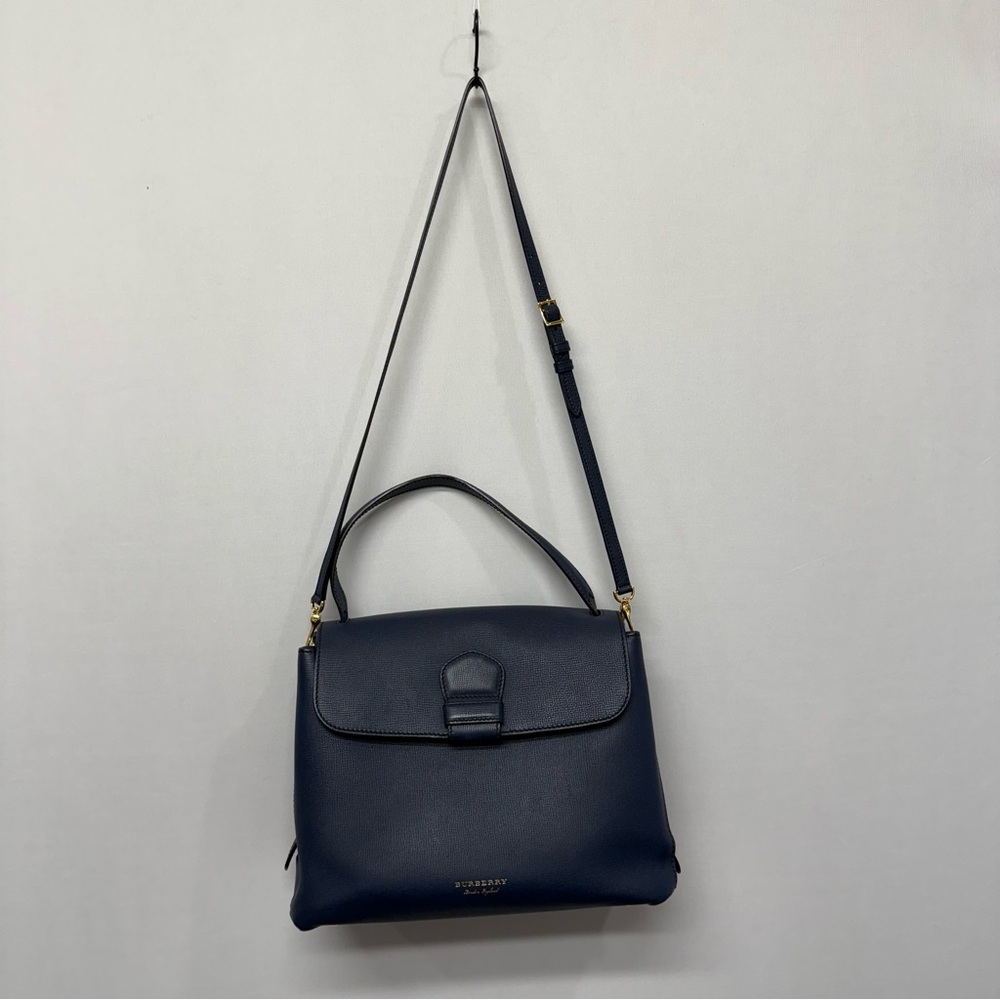 Authentic Burberry Camberley Medium Leather Satchel Navy Blue Hand Bag - Picture 11 of 16